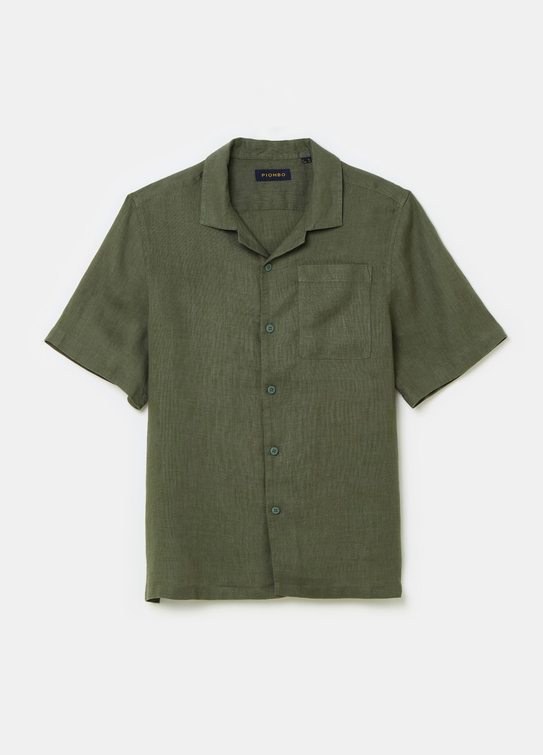 Linen shirt with short sleeves
