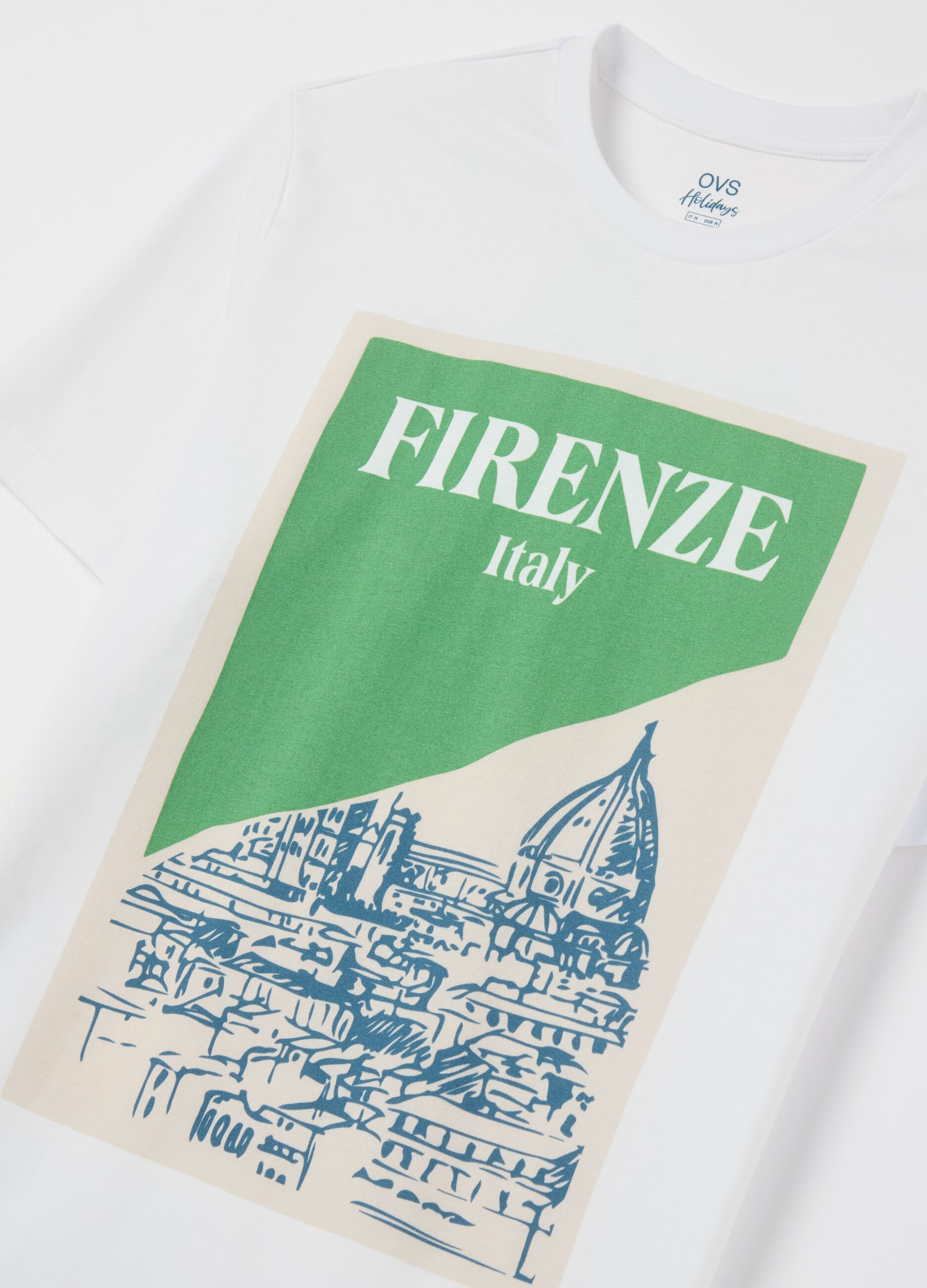 T-shirt in cotone con stampa "Firenze Italy"