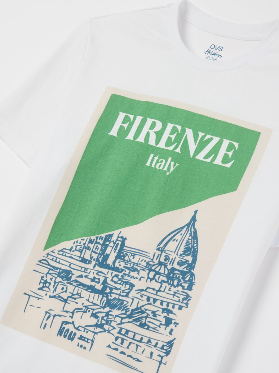 Cotton T-shirt with "Firenze Italy" print_5