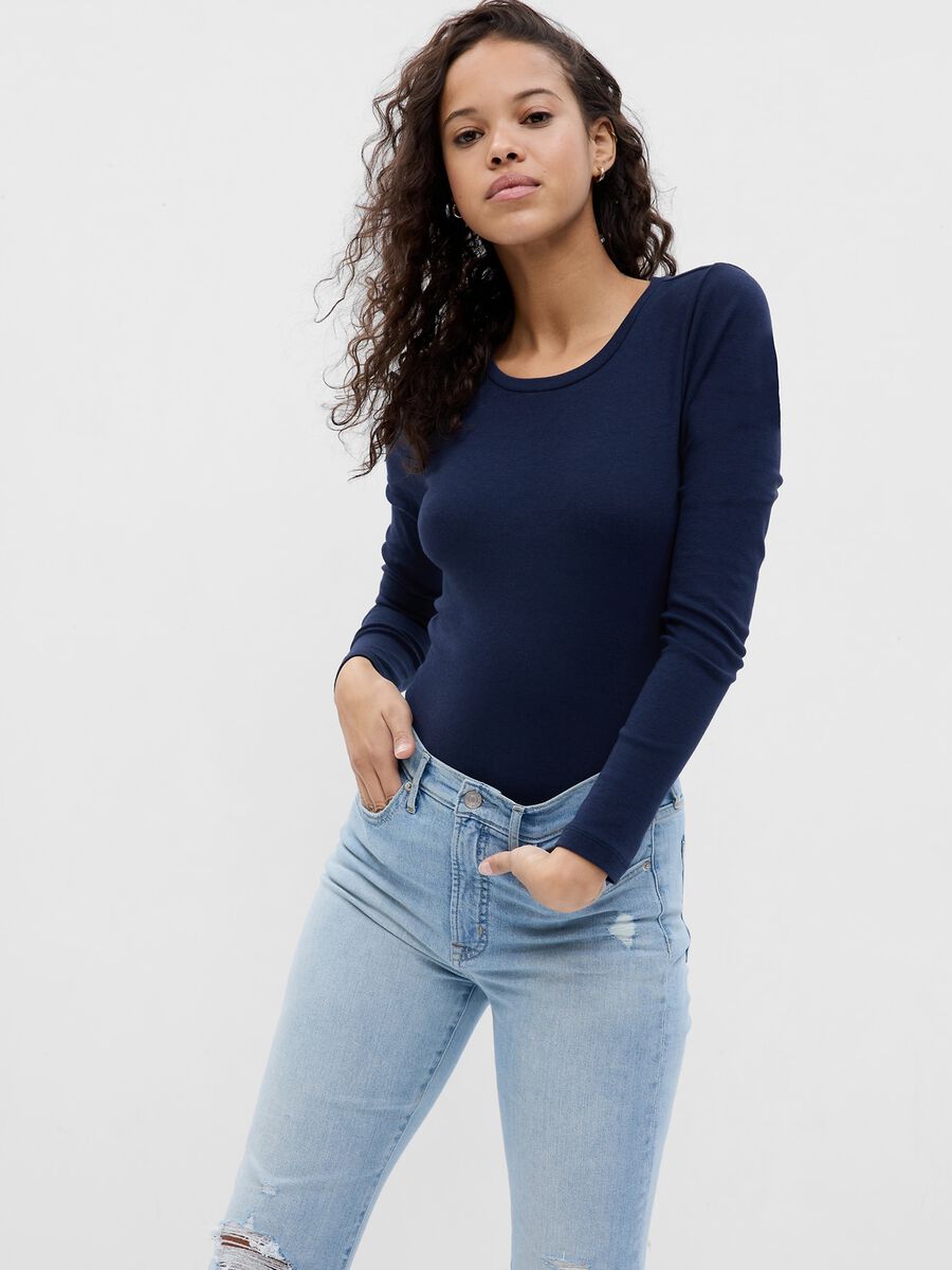 Long-sleeved T-shirt in cotton and modal_0