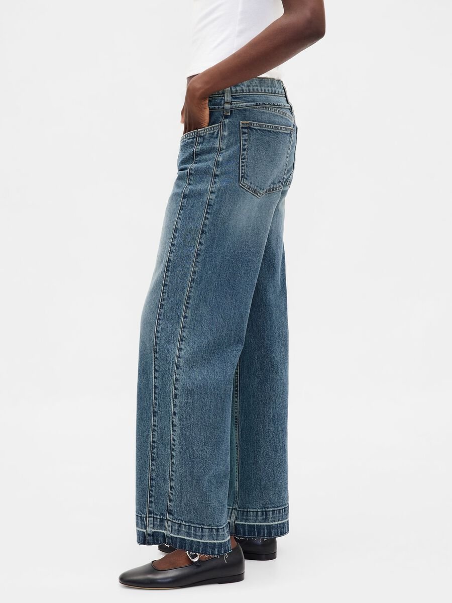 Blue Wide-Leg Denim Trousers_4