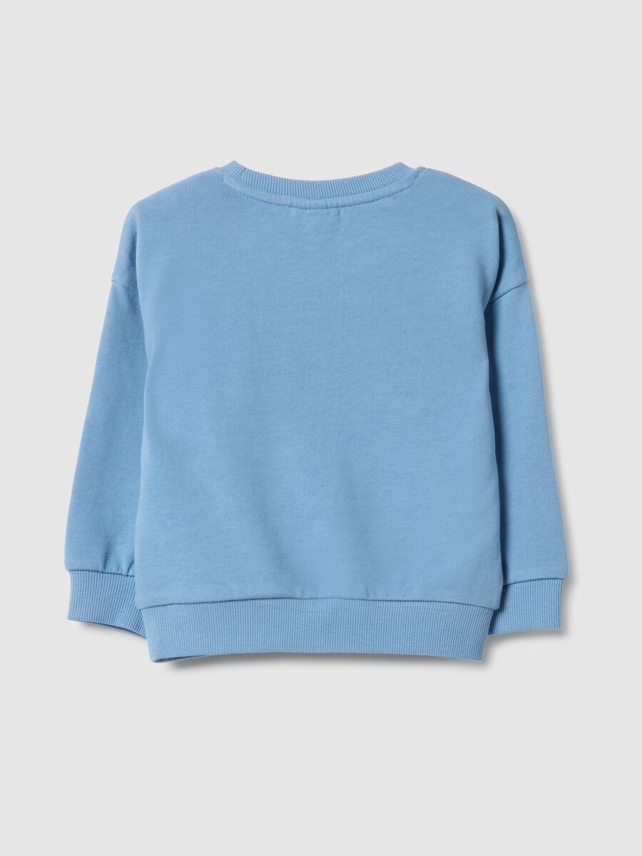 Light blue pure cotton sweatshirt for boys with regular fit and pocket_1