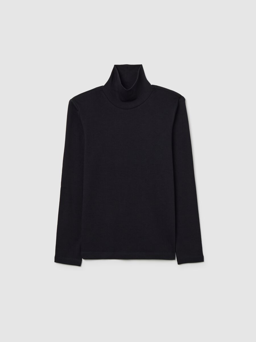 Maglia da ragazzo in puro cotone nera regular fit_3