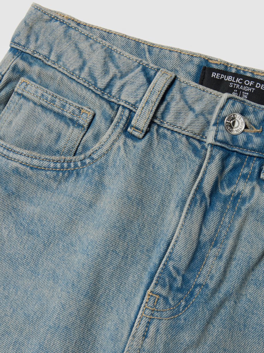 Pure Cotton Blue Straight Fit Jeans_1