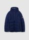 Blue padded jacket with hood and zip_4