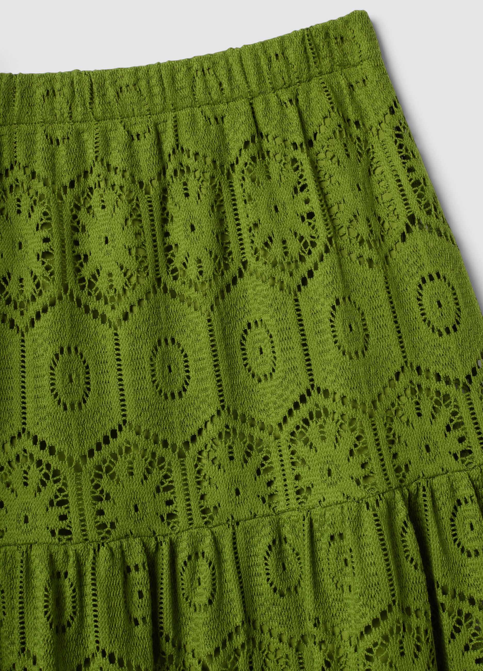Green maxi skirt with elasticated waist