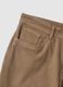 Brown stretch cotton trousers regular fit_5