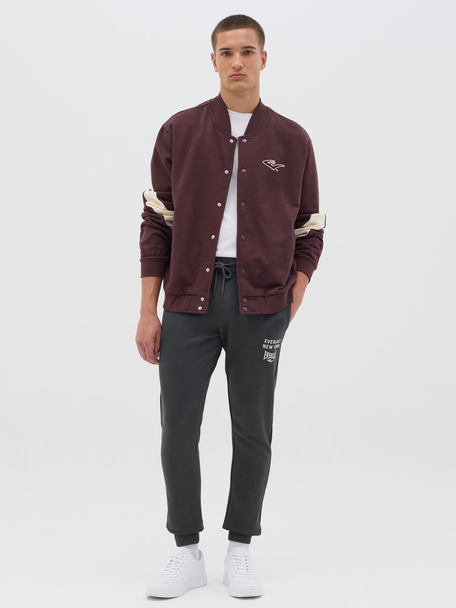 Fleece bomber jacket with logo print_1