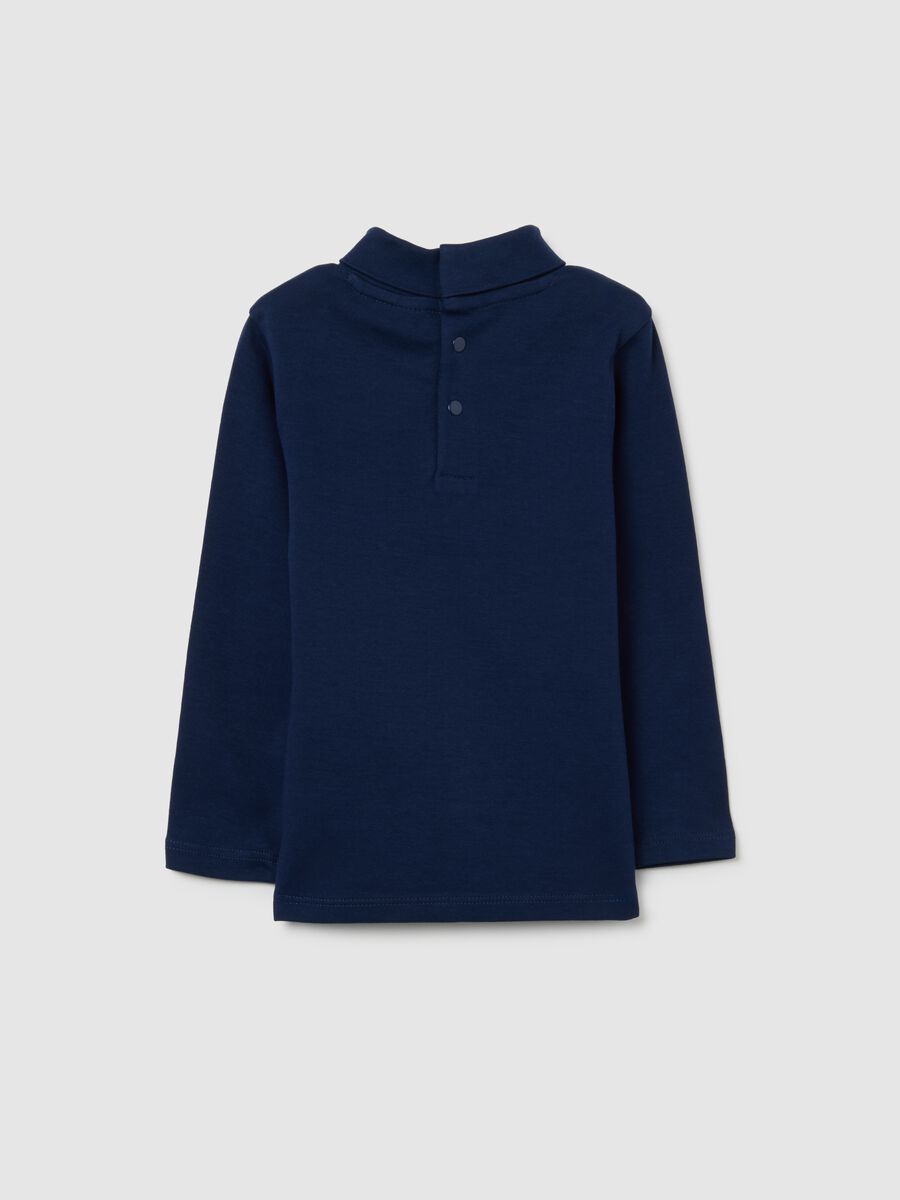Blue turtleneck shirt for children in pure cotton regular fit_1