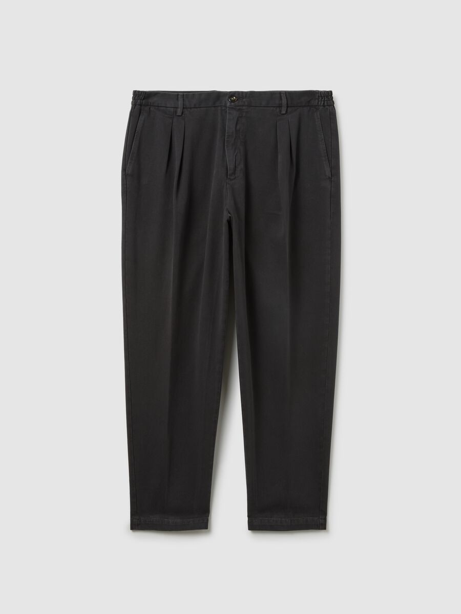 Grey chino trousers in pure cotton regular fit_4