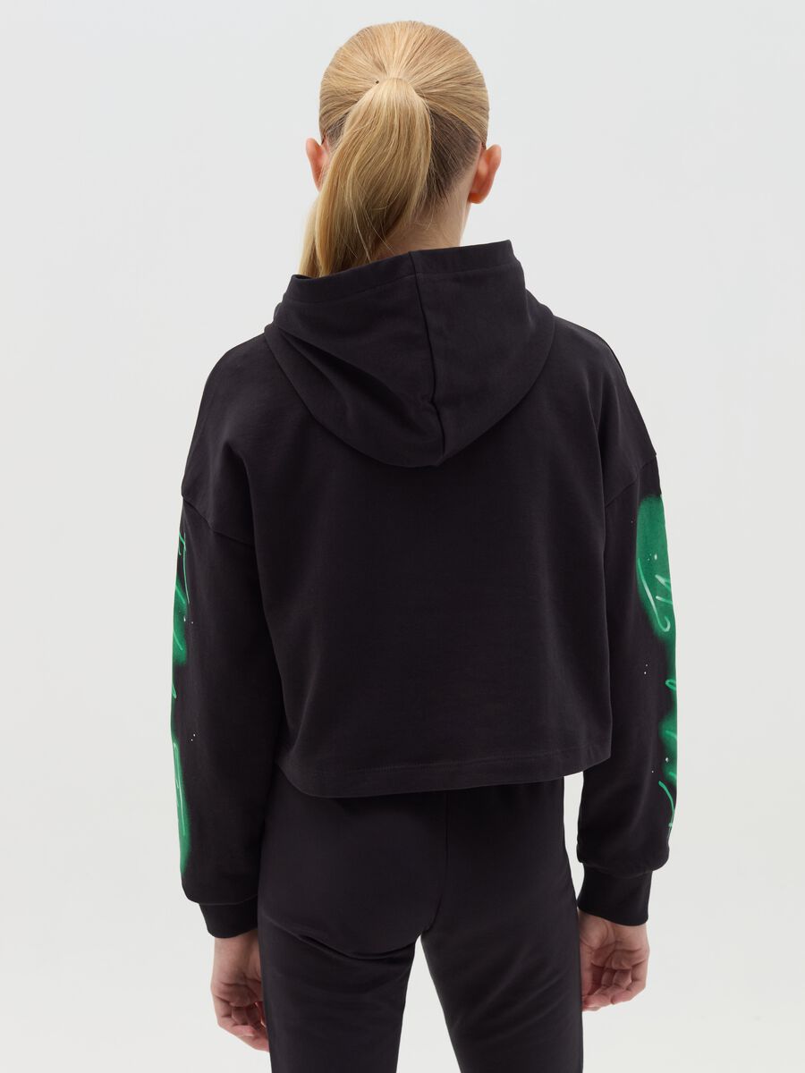 Felpa boxy fit con cappuccio stampa Wicked _2