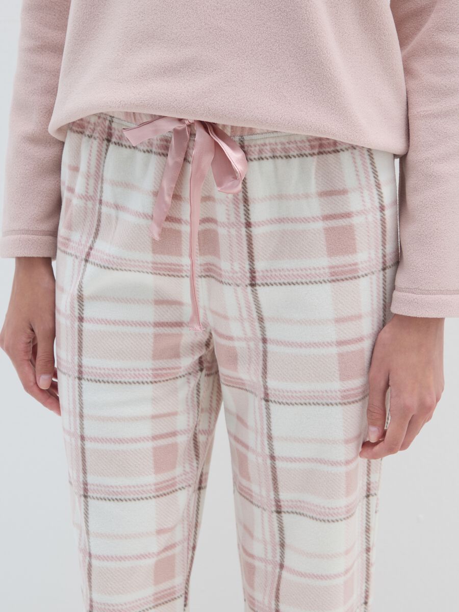 Pink fleece pyjama trousers regular fit_3