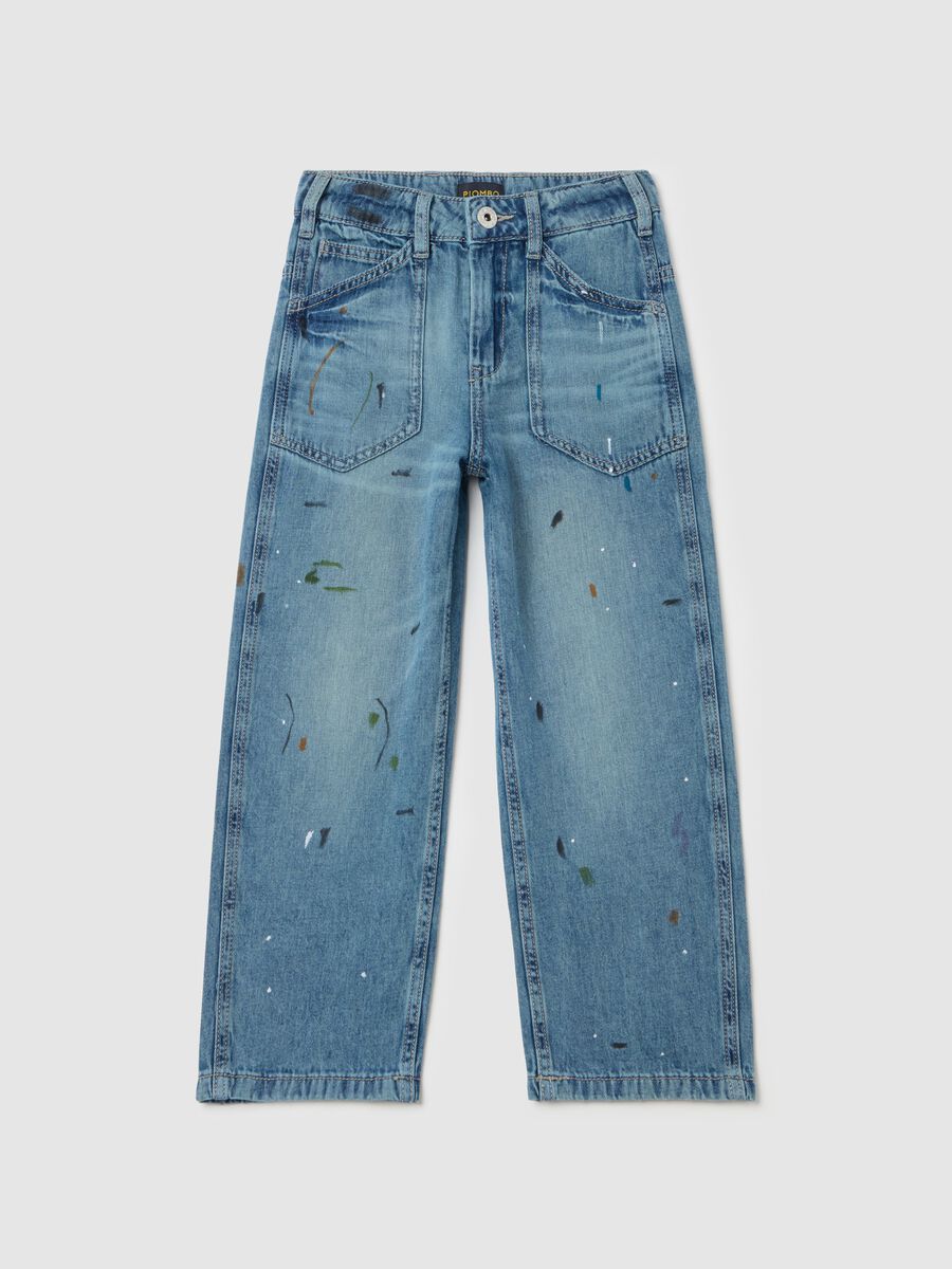 Misdyed-effect jeans with five pockets_0