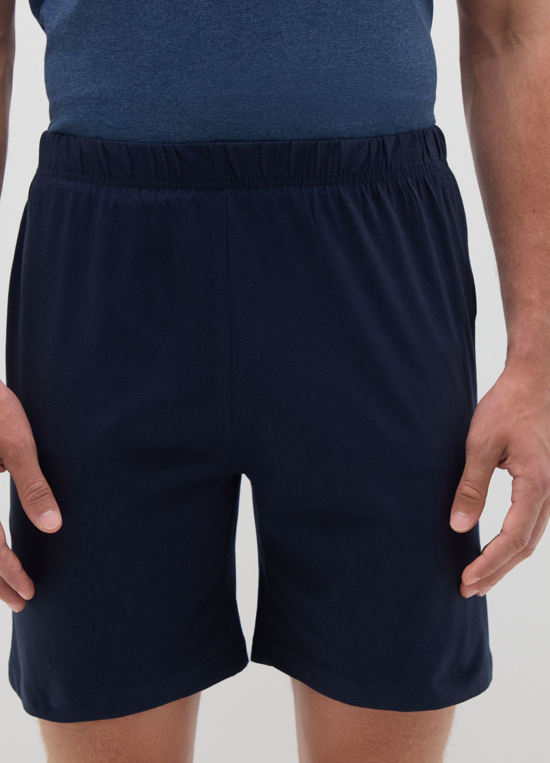 Blue cotton blend pyjamas, regular fit
