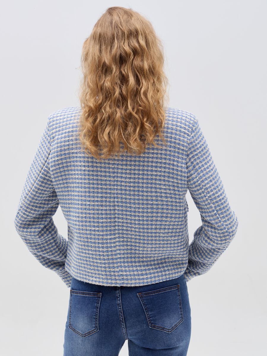 Short jacket with two-tone weave_2