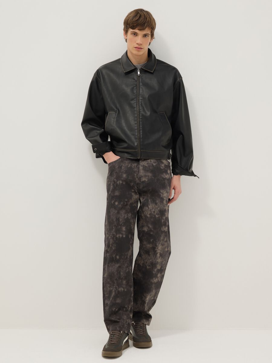 Pantaloni baggy in puro cotone multicolor tie dye_0