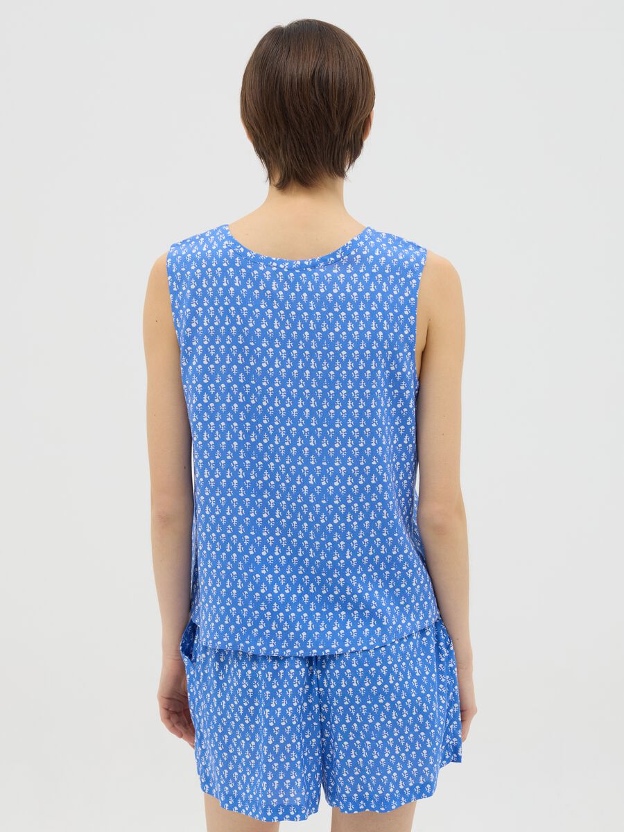 Sleeveless Blue Viscose Blouse_3