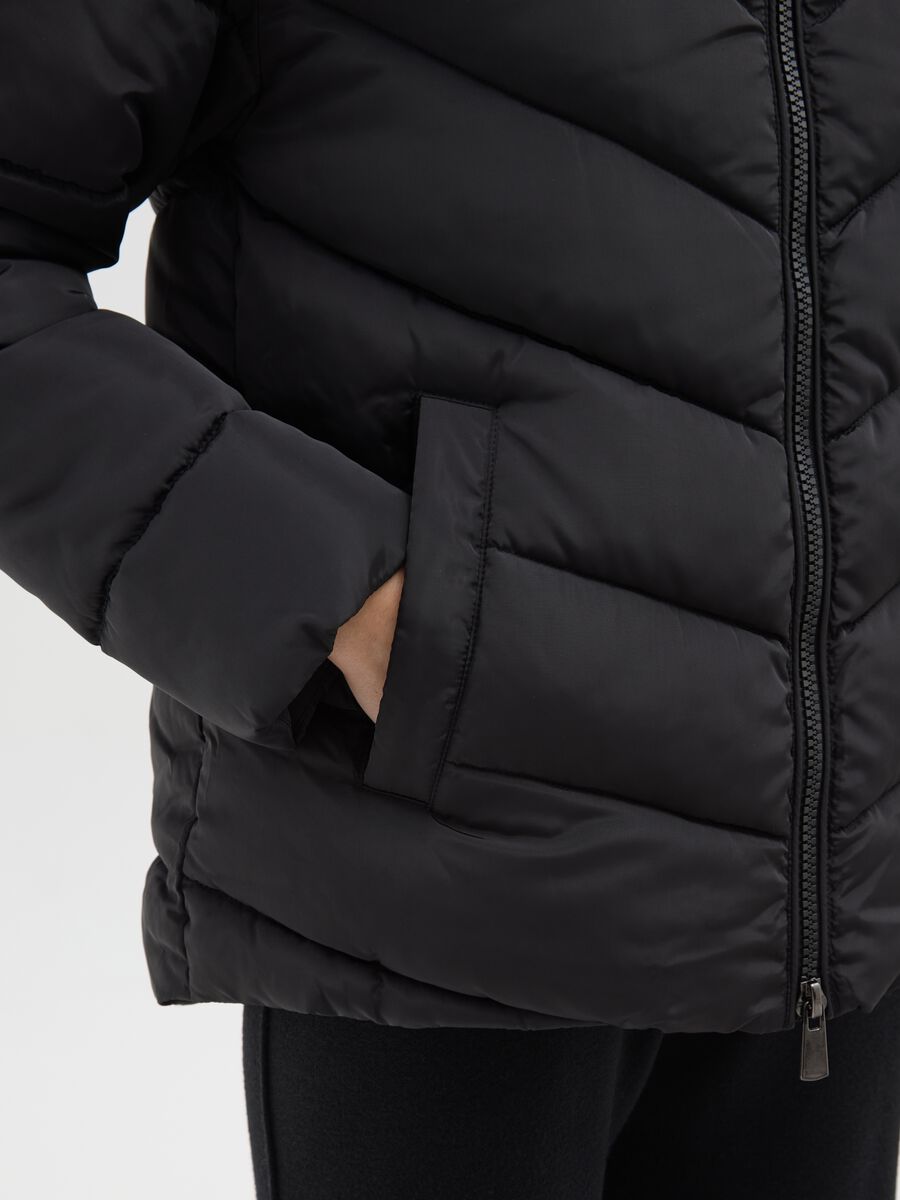 Giubbotto trapuntato nero regular fit_3