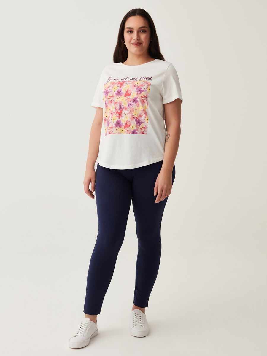 T-shirt in cotone con stampa Curvy_0