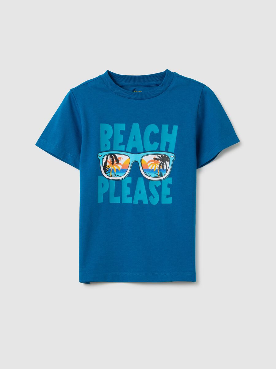 Boys' blue pure cotton t-shirt regular fit_0