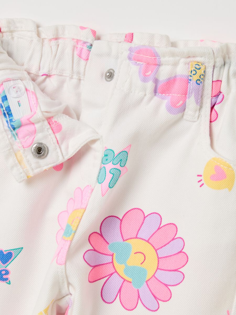 Baggy-fit trousers with flower and ice cream print_2