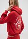 Red oversized cotton blend sweatshirt with Chicago Bulls print_3