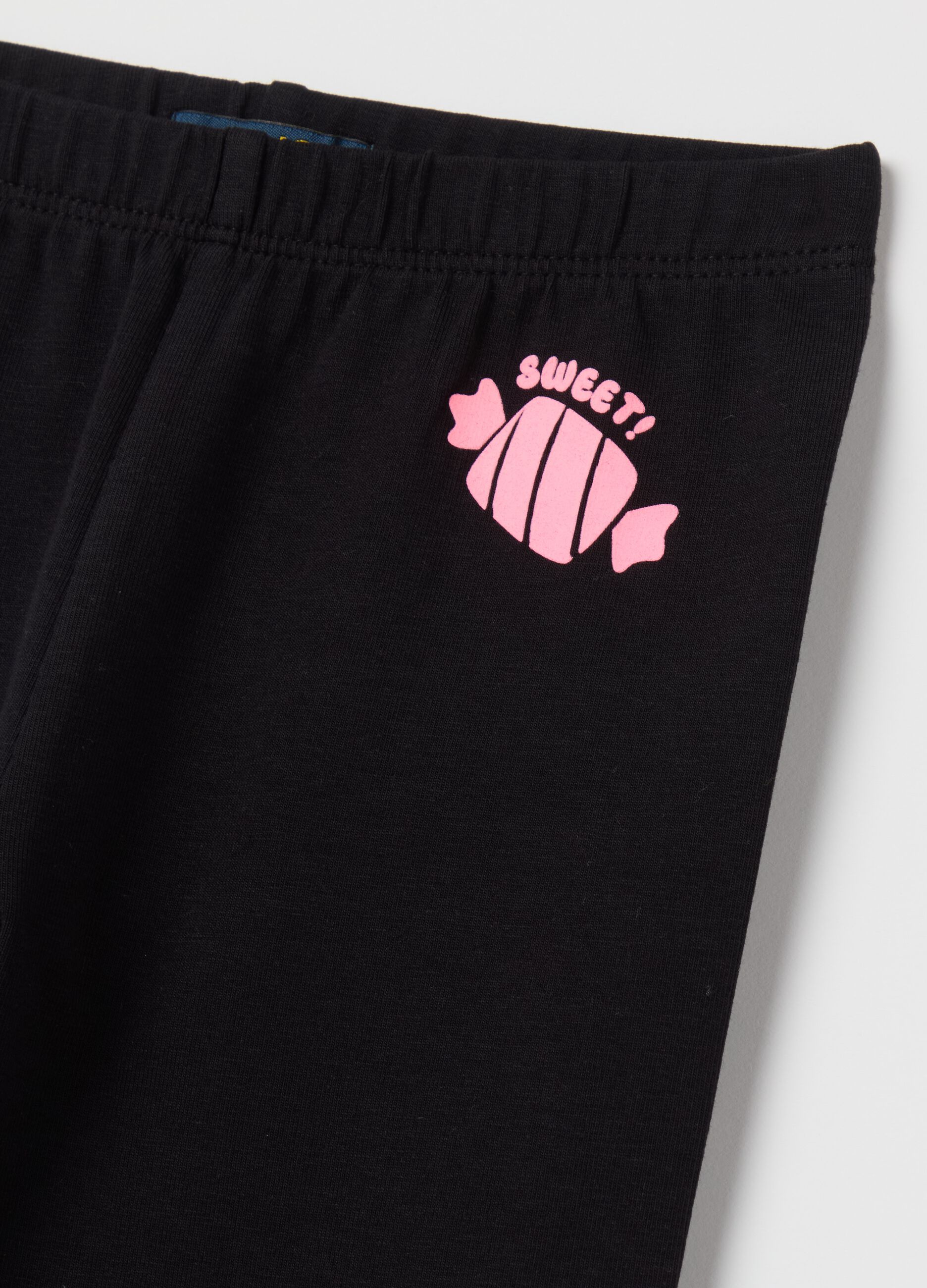 Three-quarter leggings in stretch cotton