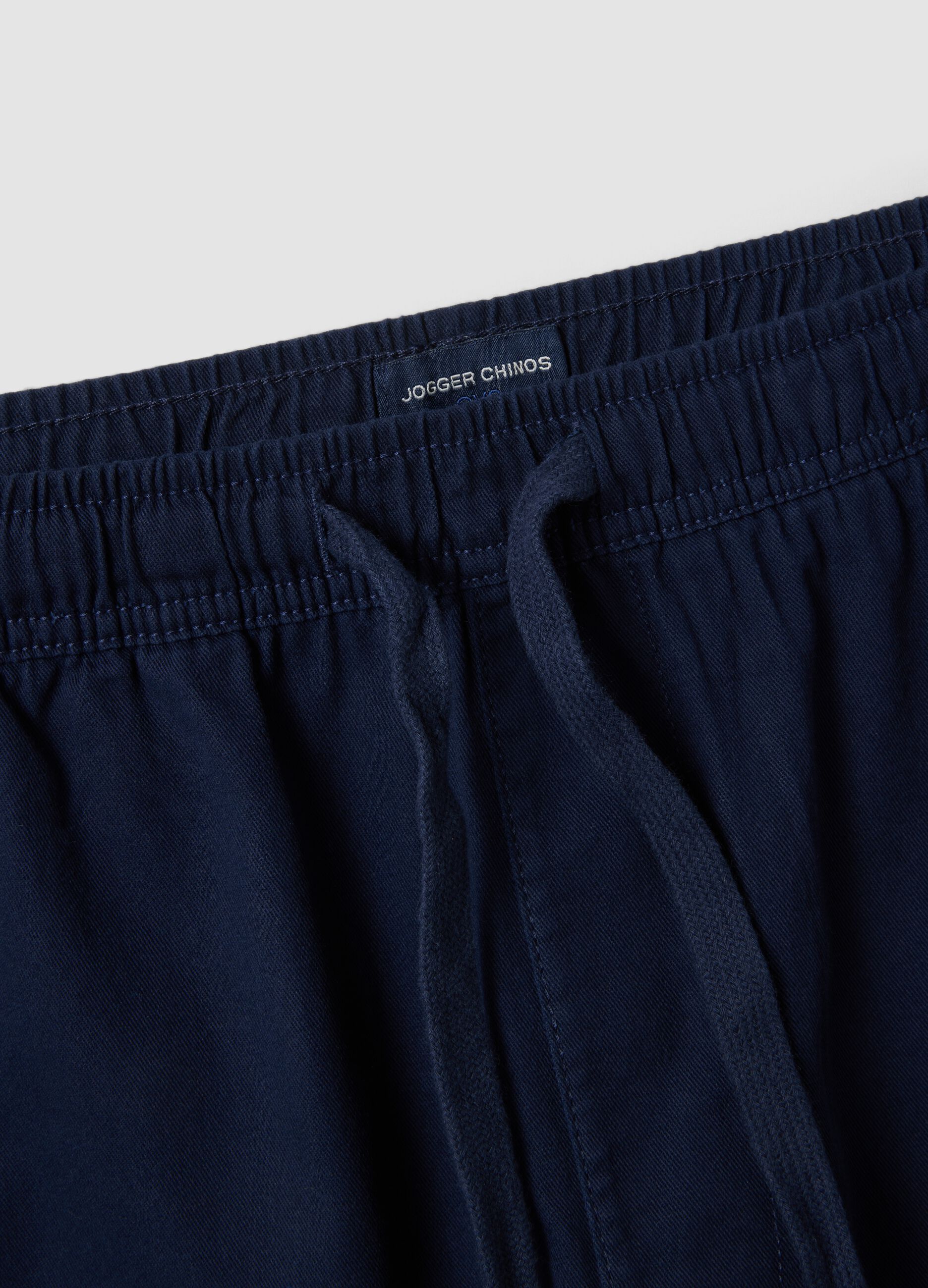 Blue pure cotton Bermuda shorts with elasticated waist