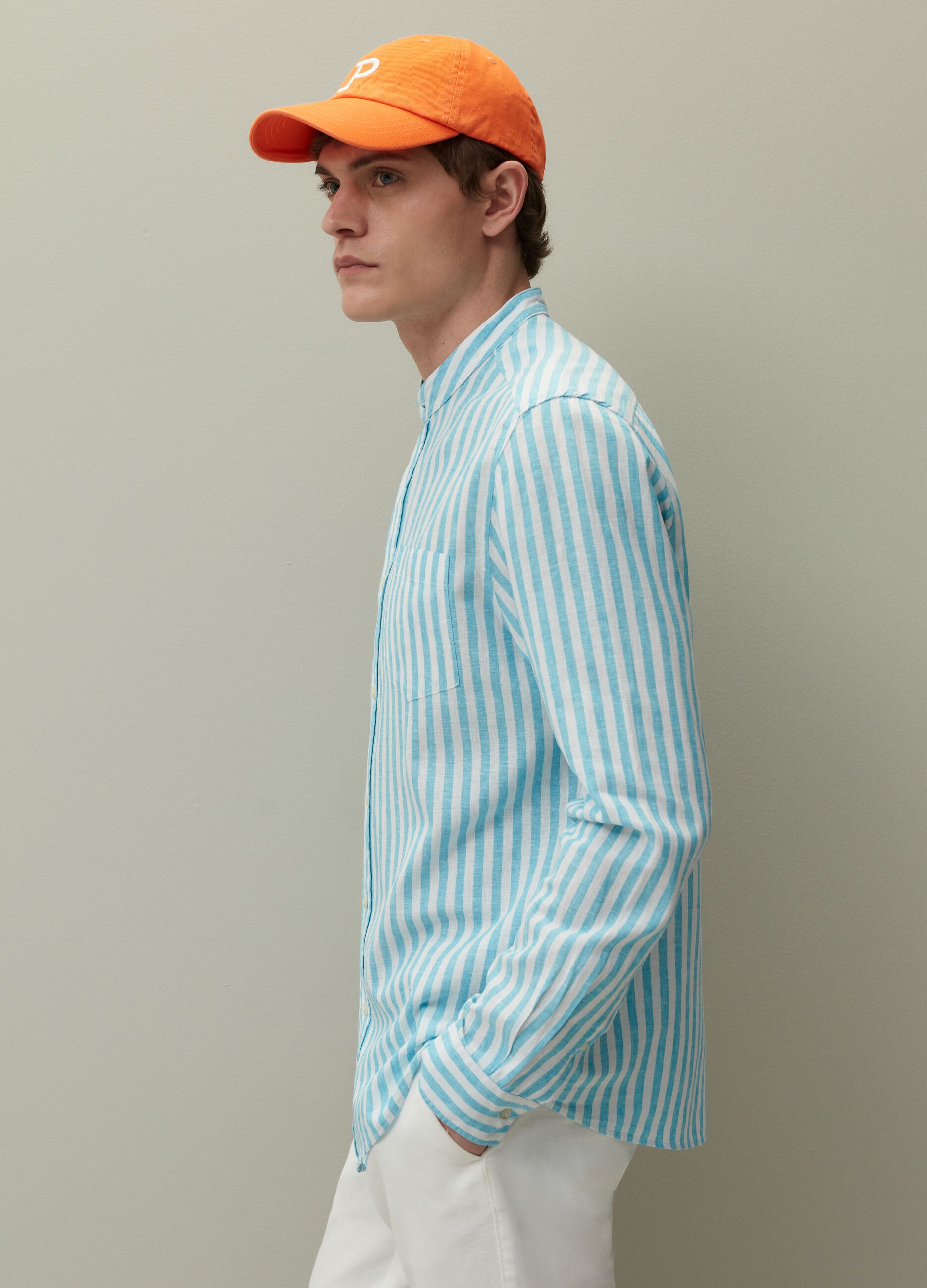Camicia regular fit collo alla coreana_3