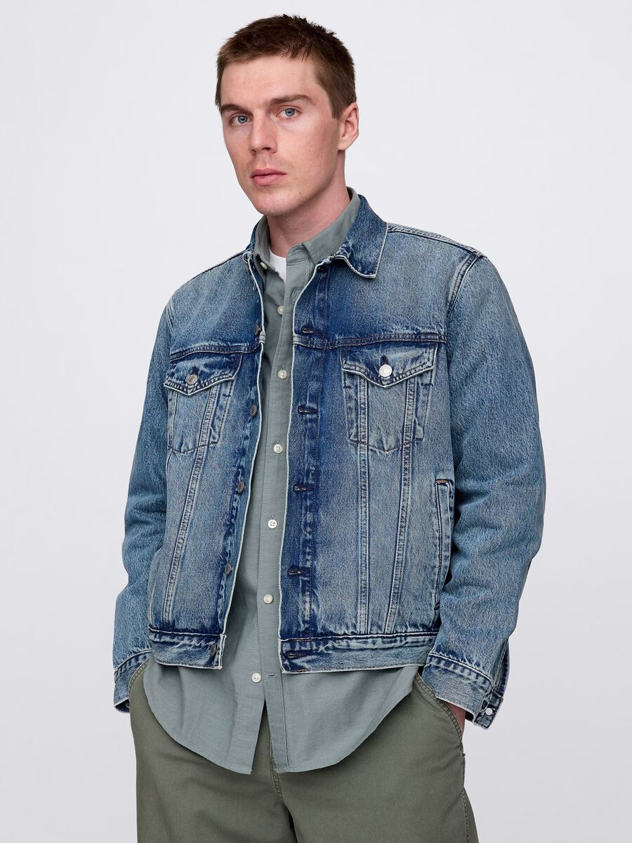 Short acid wash denim jacket_0
