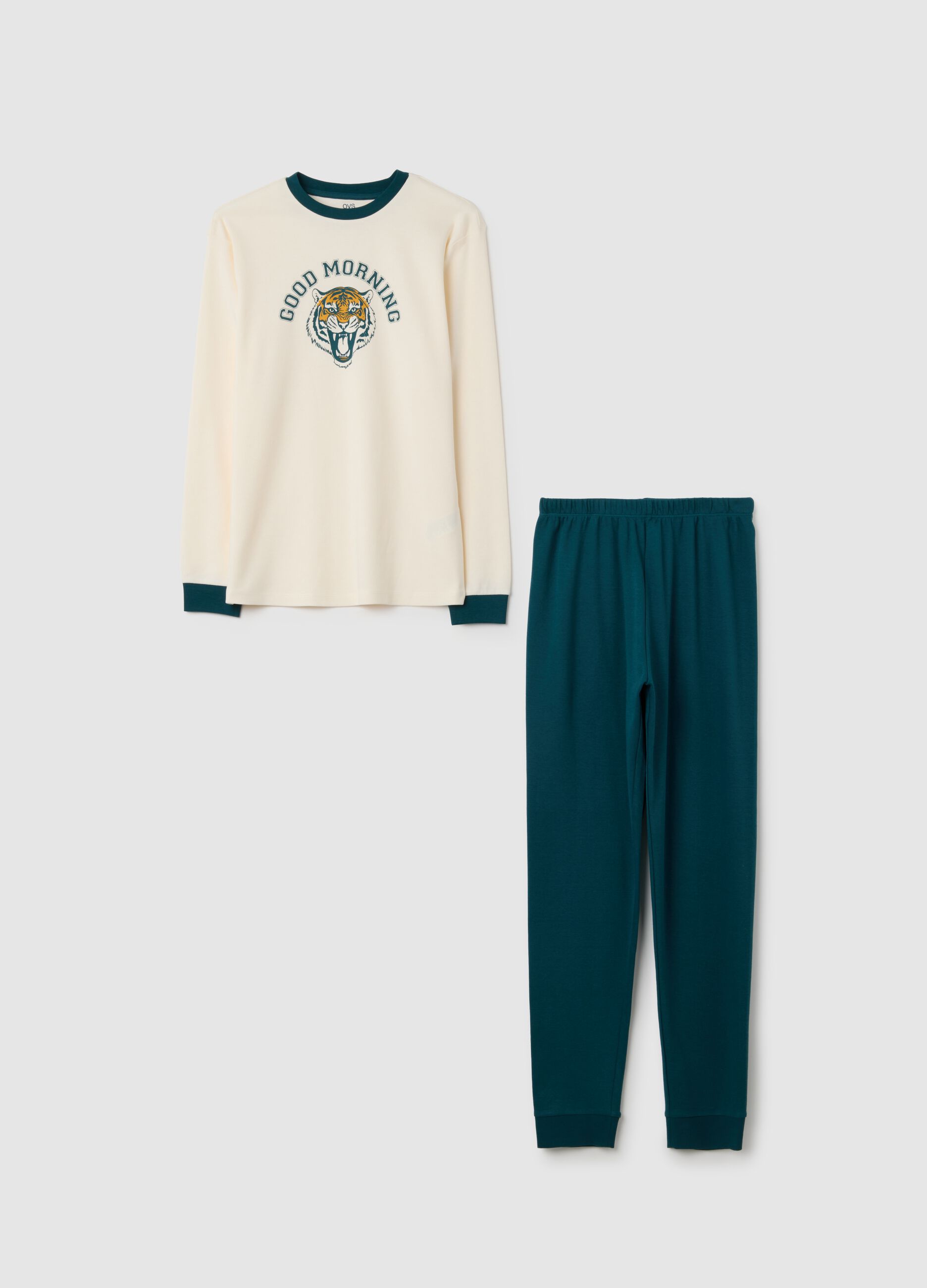 Boys' pyjamas in pure multicolour cotton regular fit