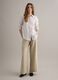 Beige pure linen straight-fit trousers with drawstring_0