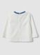 White organic cotton top with front print, regular fit_1