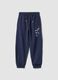 Blue cotton-blend jogger trousers, comfort fit_0