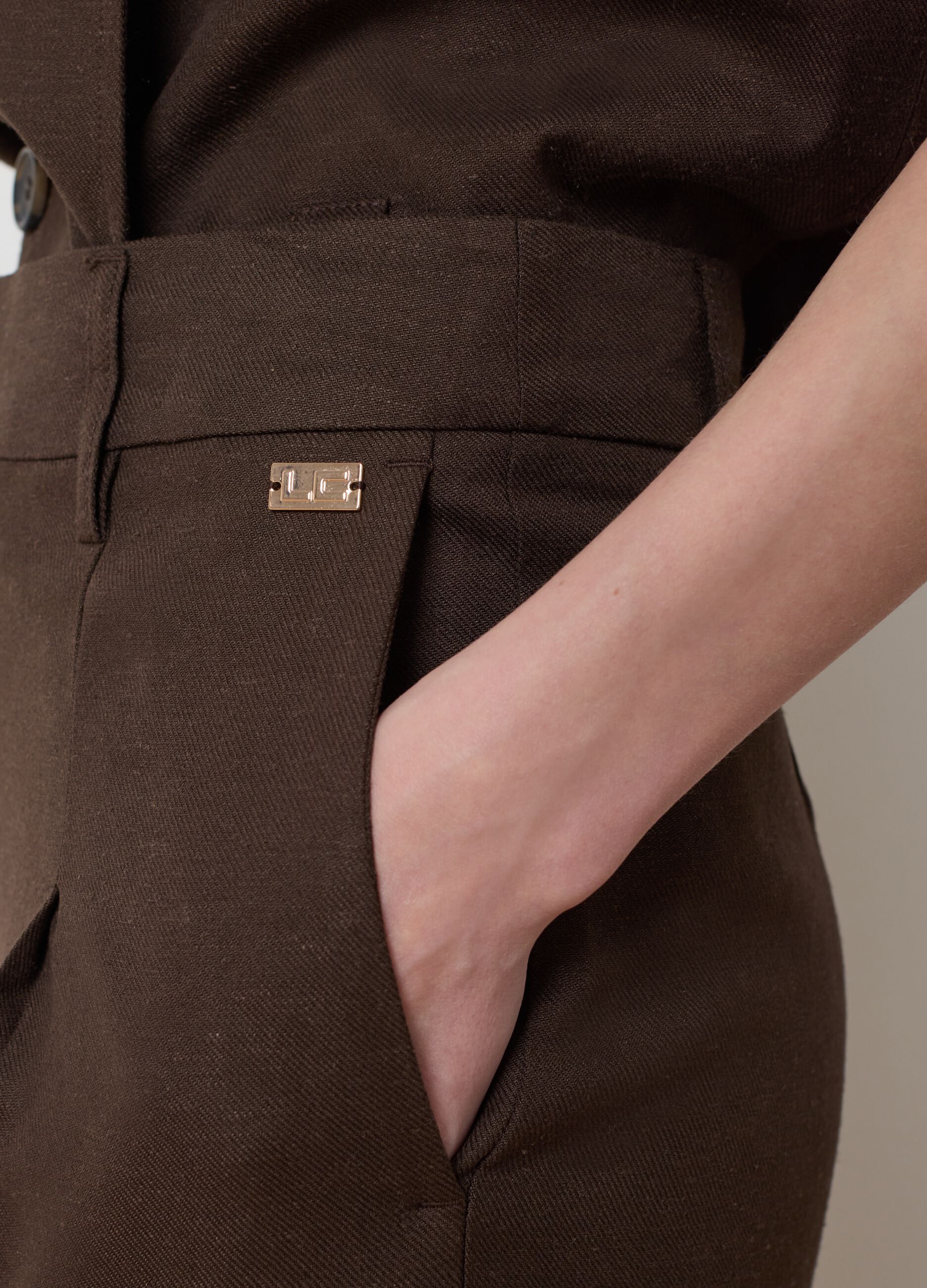 Brown wide-leg trousers