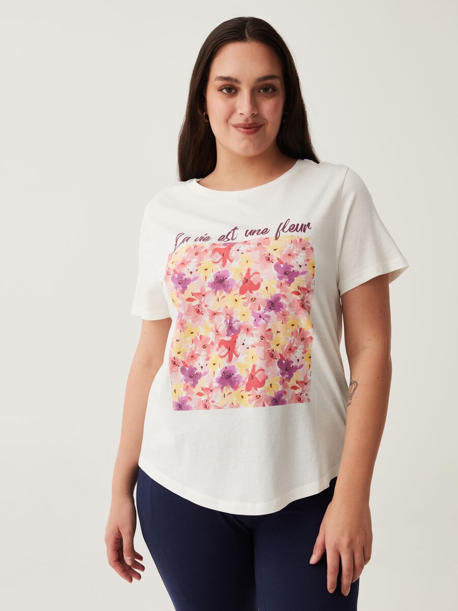 T-shirt in cotone con stampa Curvy_1