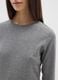 Grey long-sleeve regular fit pure cotton top with rhinestones_3