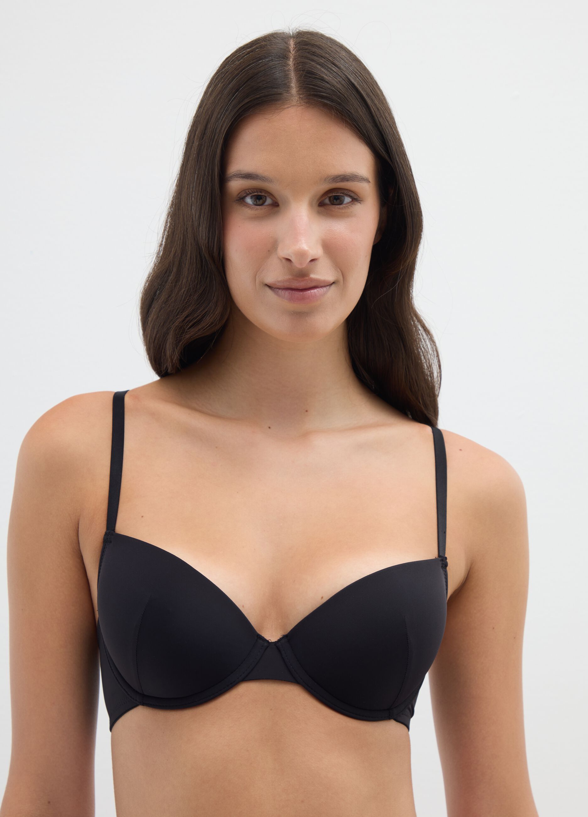Women's bra in black stretch blend