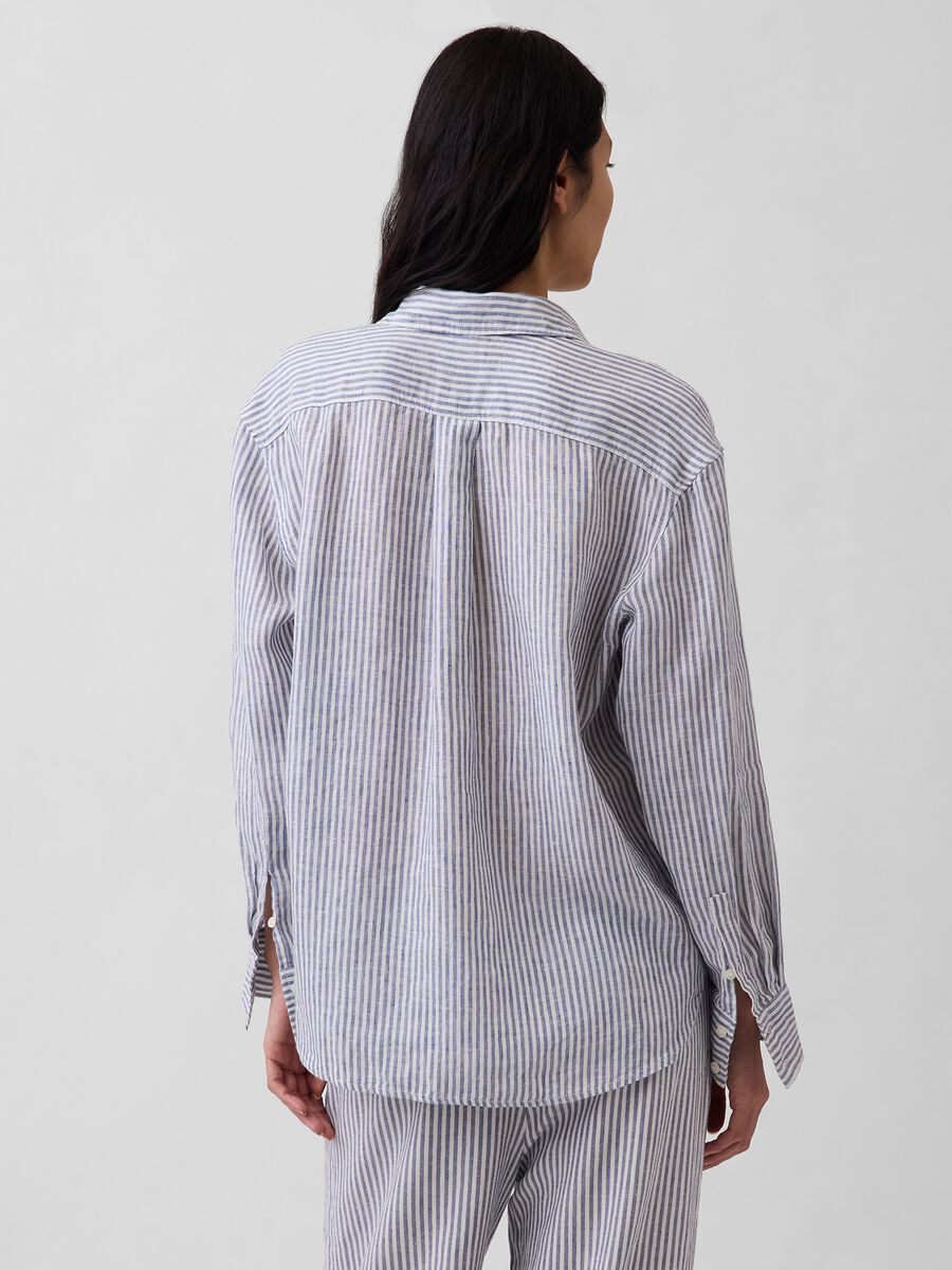 Pure linen striped shirt_1