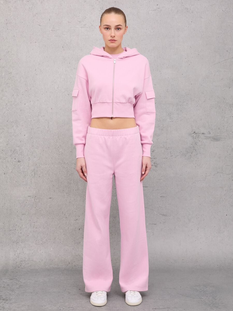 Crop Cargo Zip Hoodie Light Pink_4