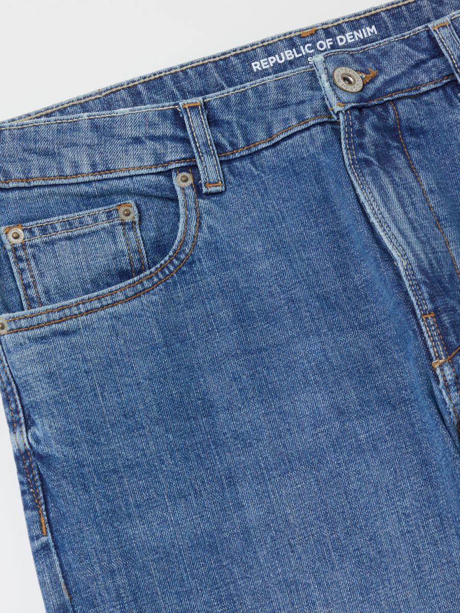 Slim-fit cross-hatch cotton jeans_5