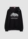 Black and Red Cotton-Blend Full-Zip Hoodie_1