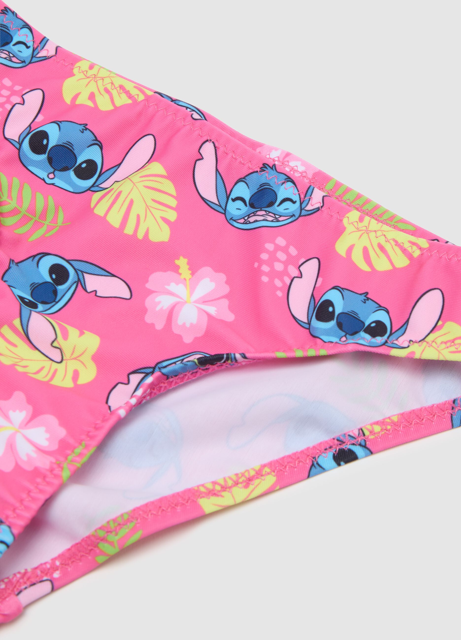 Multicoloured regular fit girls' swimsuit with Stitch print