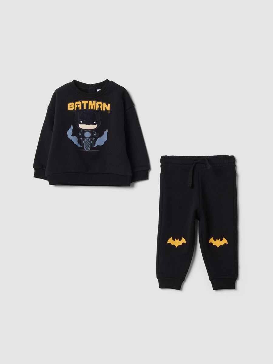 Black Batman-themed oversized jogging set in 100% organic cotton_0