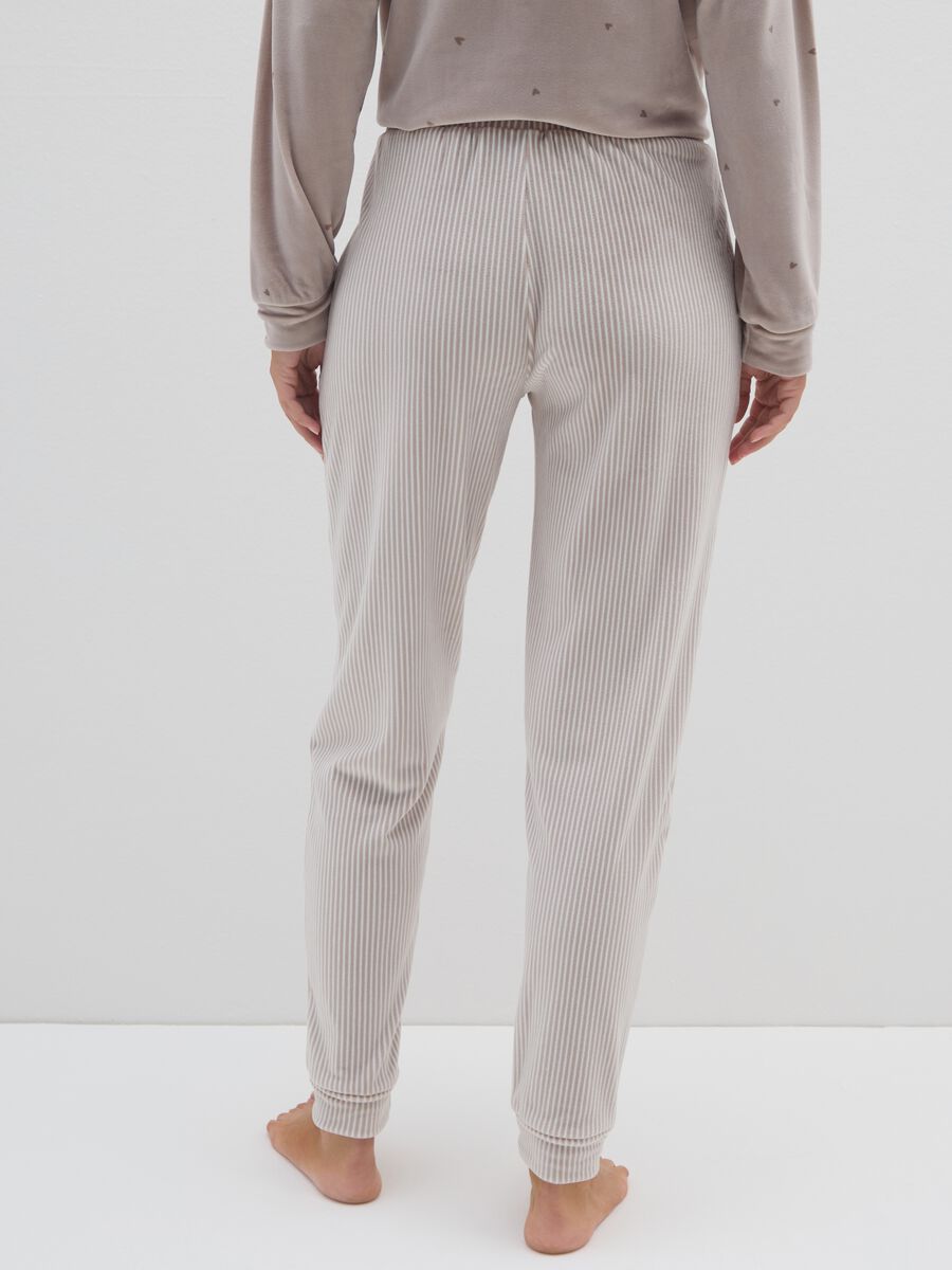 Pantaloni da pigiama beige regolabile in vita_2