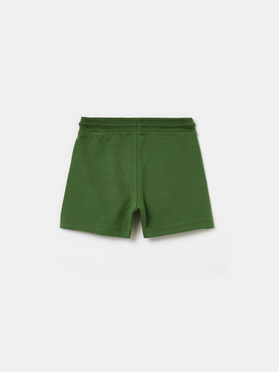 Cotton shorts with pockets and drawstring_1