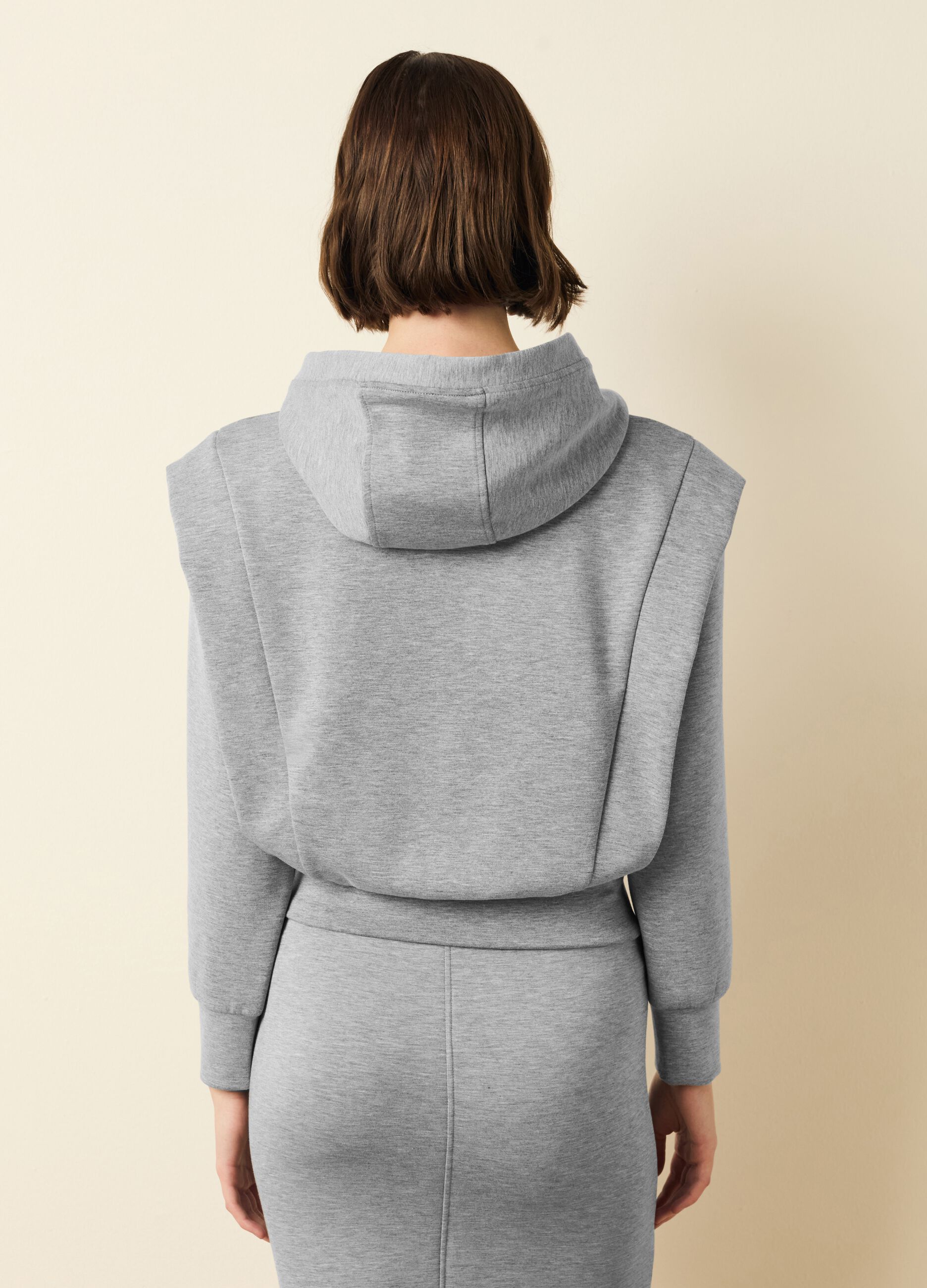 Felpa in scuba con cappuccio boxy fit