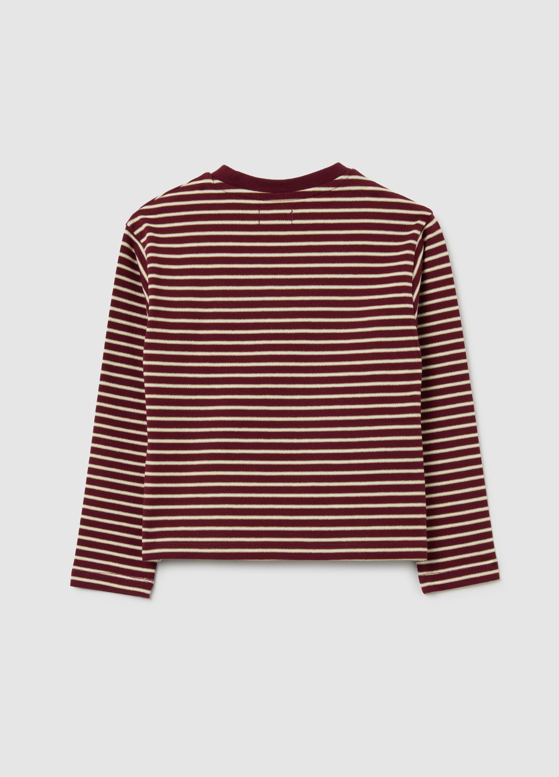 T-Maglia da ragazza in misto cotone multicolor regular fit
