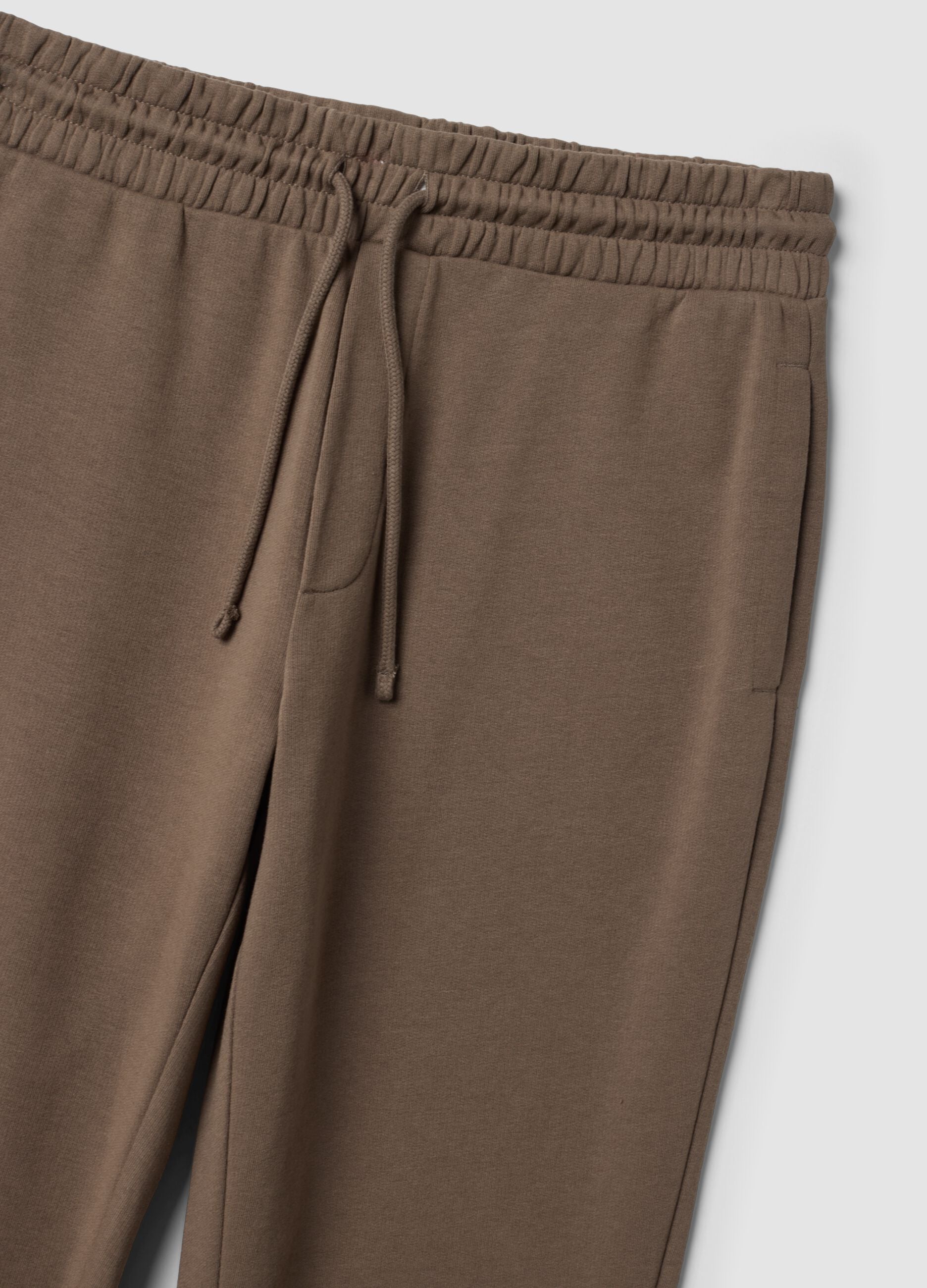 Brown cotton-blend jogger trousers, regular fit