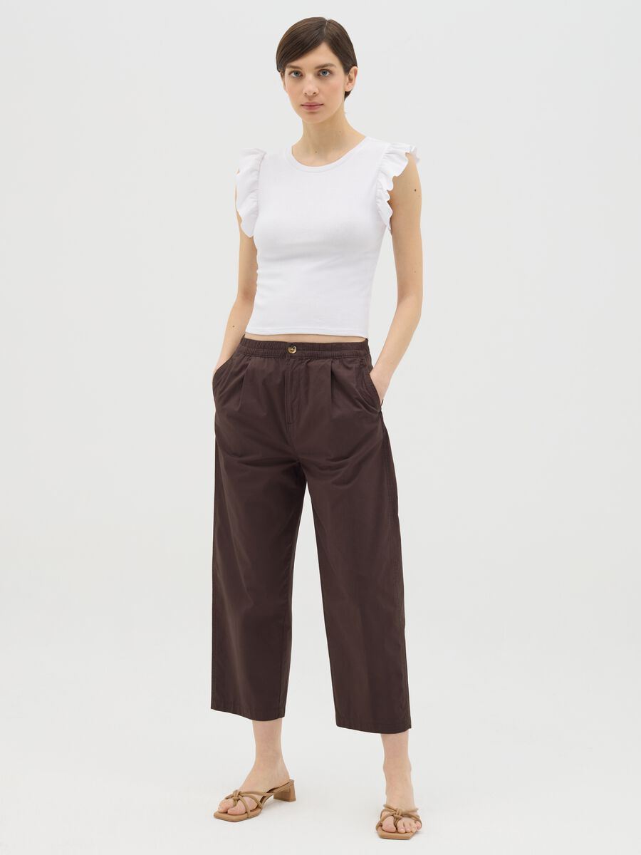 White cotton T-shirt with ruffles_1